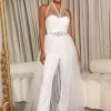 Fashion Nova Special Day Tulle Jumpsuit - White Jumpsuits