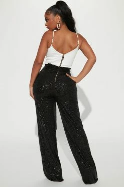 Fashion Nova Jumpsuits Dressed To Impress Sequin Jumpsuit - Black