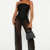 Fashion Nova Lorena Lace Jumpsuit - Black
