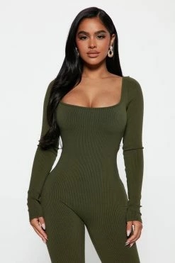 Fashion Nova Cassidy Snatched Jumpsuit - Olive