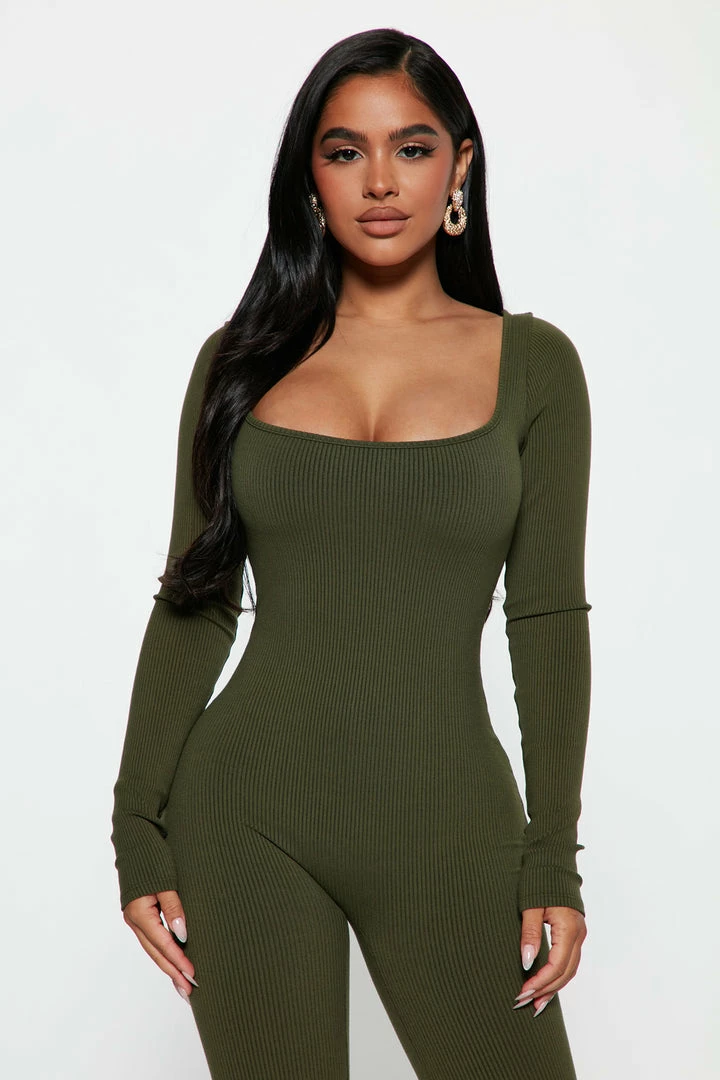 Fashion Nova Cassidy Snatched Jumpsuit - Olive