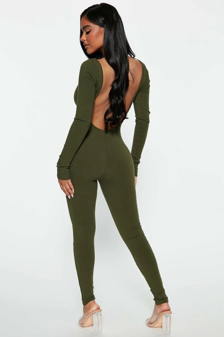 Fashion Nova Cassidy Snatched Jumpsuit - Olive