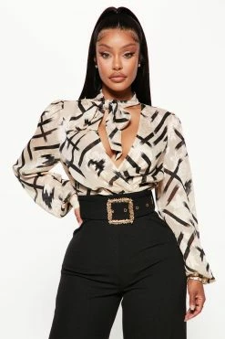 Fashion Nova In The Office Jumpsuit - Black/combo Jumpsuits