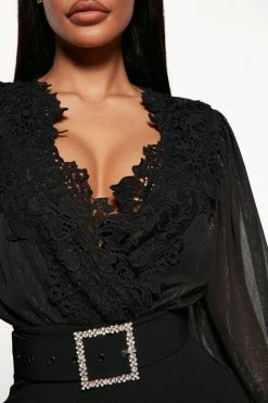 Fashion Nova Jumpsuits Amelia Belted Jumpsuit - Black