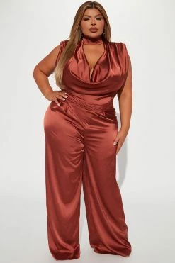 Fashion Nova Leann Satin Jumpsuit - Coco Jumpsuits