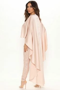 Fashion Nova Unforgettable Faces Jumpsuit - Rose Gold