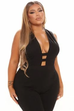 Fashion Nova Don't Call Me Up Jumpsuit - Black