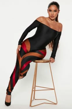 Fashion Nova No Rules Color Block Jumpsuit - Black Jumpsuits