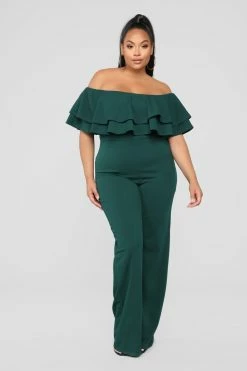 Fashion Nova Jumpsuits Ready To Ruffle Jumpsuit - Hunter