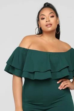Fashion Nova Jumpsuits Ready To Ruffle Jumpsuit - Hunter