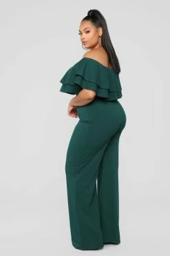 Fashion Nova Jumpsuits Ready To Ruffle Jumpsuit - Hunter