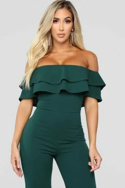 Fashion Nova Jumpsuits Ready To Ruffle Jumpsuit - Hunter