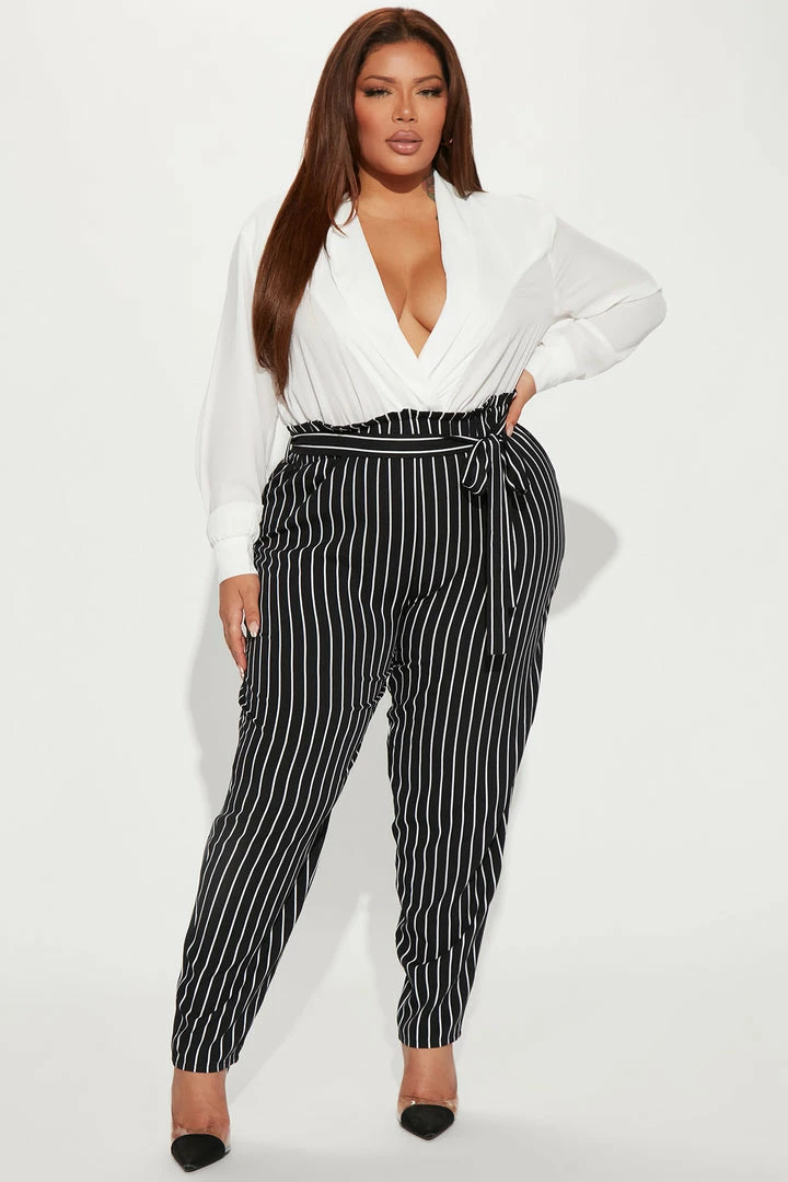 Fashion Nova Jumpsuits Business Talk Jumpsuit - Off White/combo