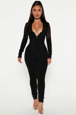 Fashion Nova Addison Snatched Jumpsuit - Black Jumpsuits