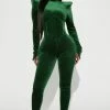 Fashion Nova More Than You Know Velvet Jumpsuit - Hunter Jumpsuits