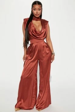 Fashion Nova Leann Satin Jumpsuit - Coco Jumpsuits