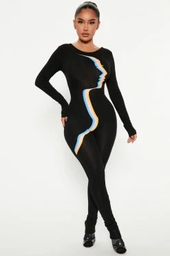 Fashion Nova I See You Stretch Jumpsuit - Black