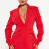 Fashion Nova All About The Business Romper - Red