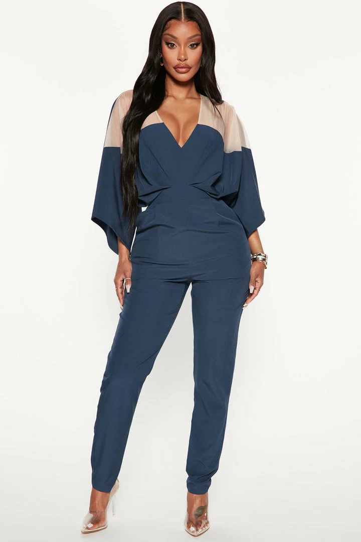 Fashion Nova Jumpsuits Weekend Feels Jumpsuit - Navy