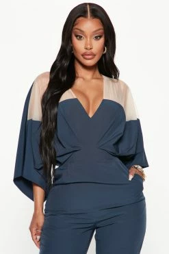 Fashion Nova Jumpsuits Weekend Feels Jumpsuit - Navy