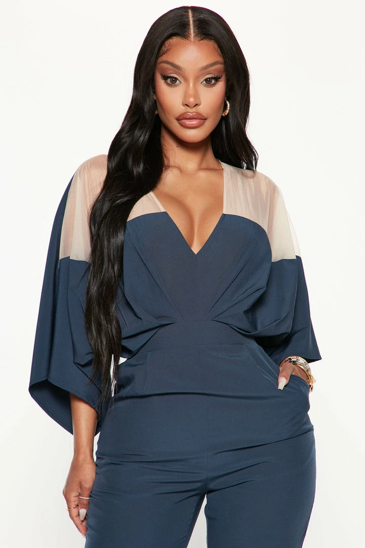 Fashion Nova Jumpsuits Weekend Feels Jumpsuit - Navy