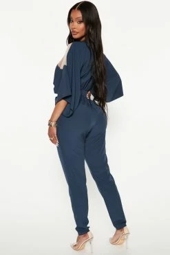 Fashion Nova Jumpsuits Weekend Feels Jumpsuit - Navy