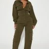 Fashion Nova Out For A Ride Jumpsuit - Olive Jumpsuits