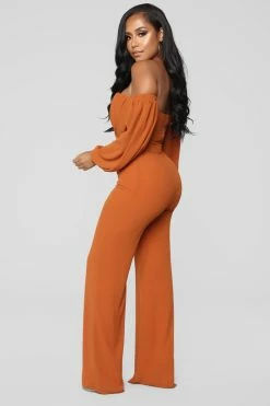Fashion Nova Jumpsuits Spice It Up Jumpsuit - Brown