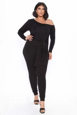 Fashion Nova Wrapped In Self Love Jumpsuit - Black