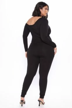 Fashion Nova Wrapped In Self Love Jumpsuit - Black