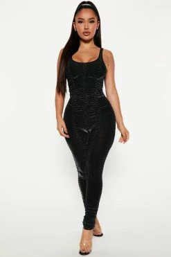 Fashion Nova Jumpsuits All Night Long Jumpsuit - Black
