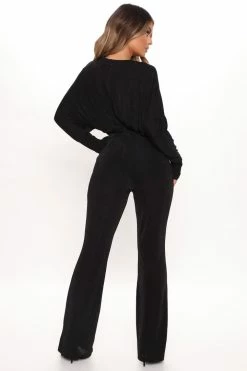 Fashion Nova Sierra Slinky Jumpsuit - Black