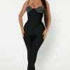 Fashion Nova Julissa Rhinestone Bandage Jumpsuit - Black