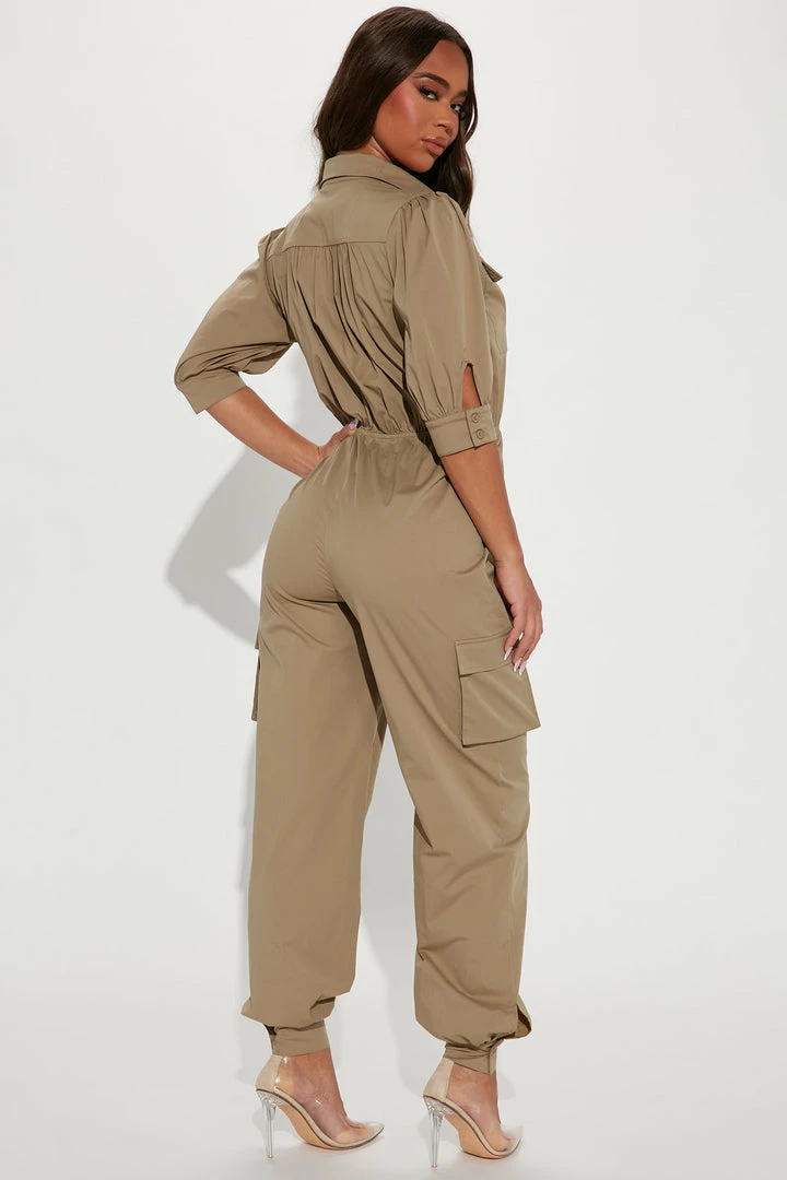Fashion Nova Rosana Utility Jumpsuit - Olive Jumpsuits