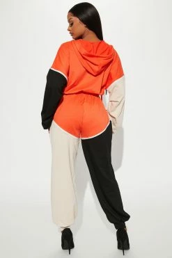Fashion Nova Jumpsuits Keep It Chill Color Block Jumpsuit - Orange/combo