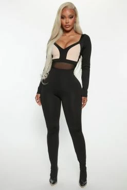 Fashion Nova Jumpsuits The Center Of Attention Jumpsuit - Black