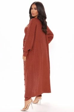 Fashion Nova Forever Cozy Jumpsuit Set - Rust