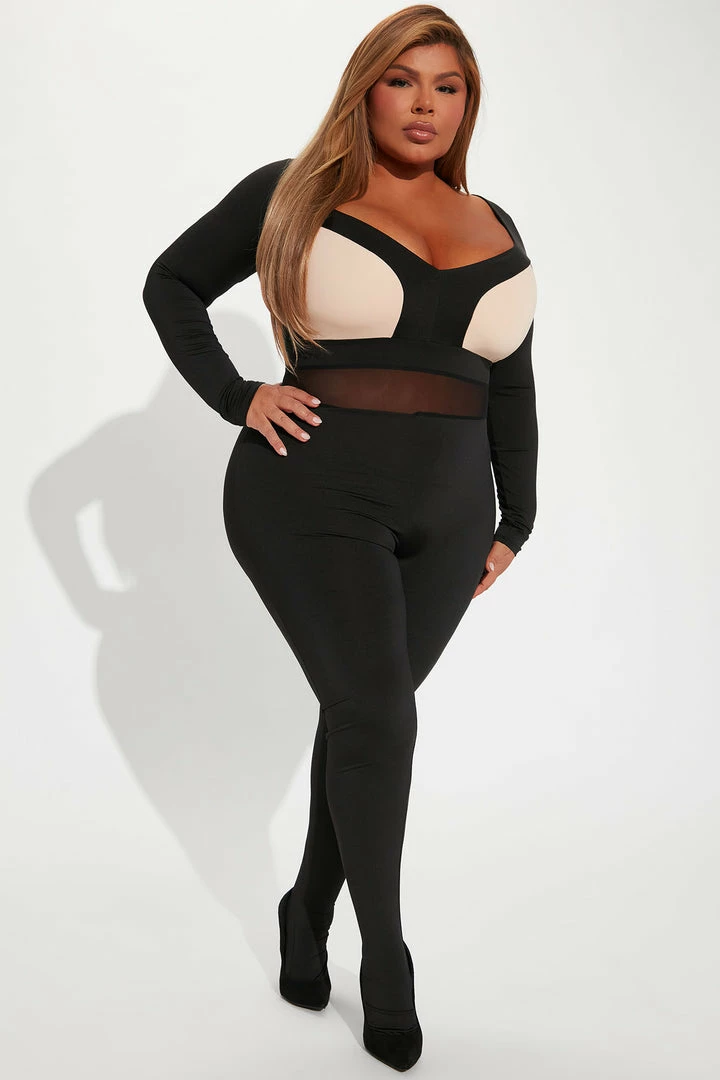 Fashion Nova Jumpsuits The Center Of Attention Jumpsuit - Black