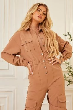 Fashion Nova Out For A Ride Jumpsuit - Nude