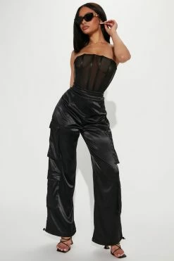 Fashion Nova Can't Help Myself Cargo Jumpsuit - Black Jumpsuits