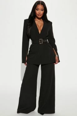 Fashion Nova Jumpsuits Lilian Blazer Jumpsuit - Black
