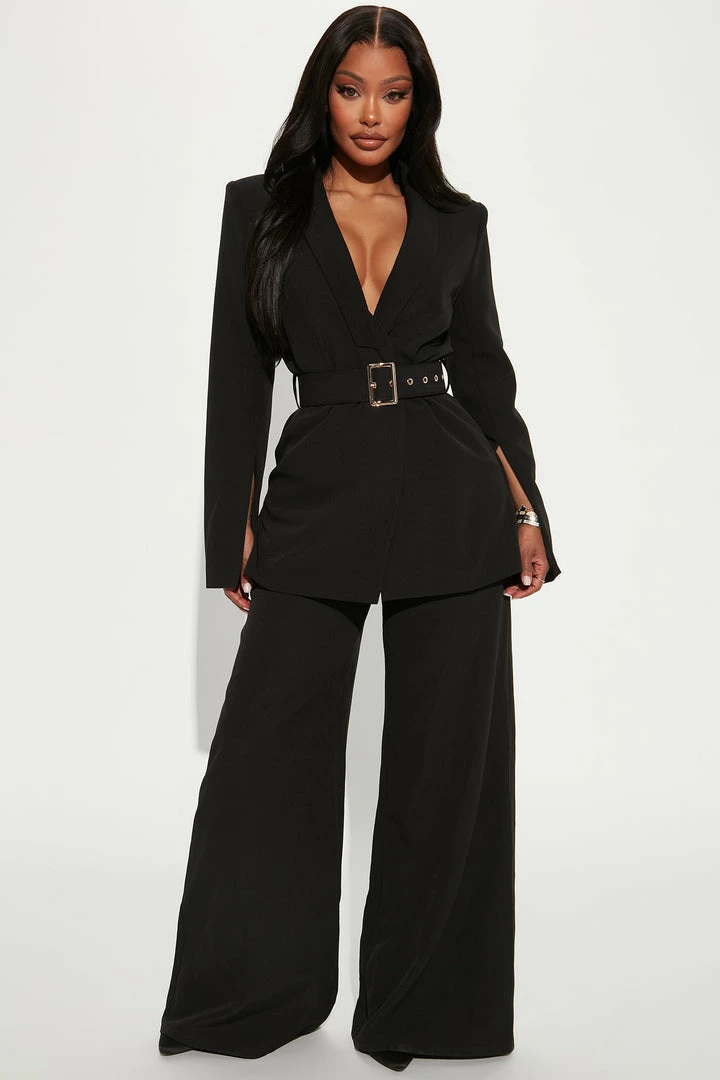 Fashion Nova Jumpsuits Lilian Blazer Jumpsuit - Black