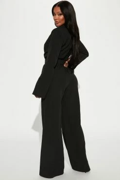 Fashion Nova Jumpsuits Lilian Blazer Jumpsuit - Black