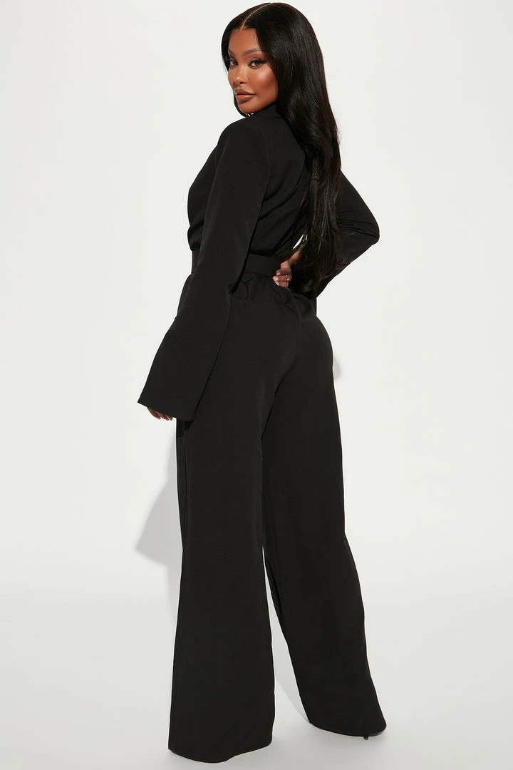 Fashion Nova Jumpsuits Lilian Blazer Jumpsuit - Black