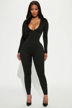 Fashion Nova Jumpsuits Feelin' Good Doubled Jumpsuit - Black