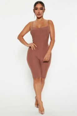 Fashion Nova My Everyday Romper - Brown