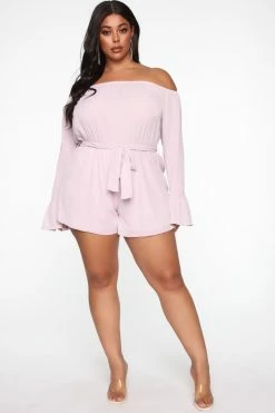 Fashion Nova Simple Smiles Romper - Lavender