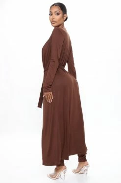 Fashion Nova Jumpsuits Buenos Aires Jumpsuit Cardigan Set - Brown