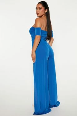 Fashion Nova Jordan High Slit Jumpsuit - Royal