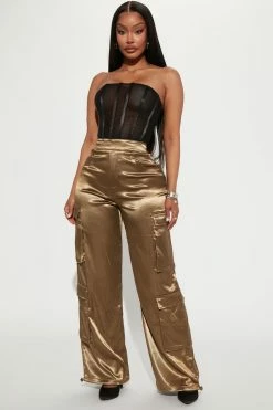 Fashion Nova Jumpsuits Can't Help Myself Cargo Jumpsuit - Black/combo